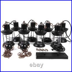 8 Light Wooden Farmhouse Chandelier Hanging Lamp Pendant Lamp Ceiling Fixture