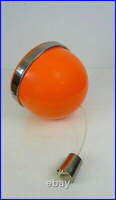 Amazing Vintage MID Century MCM Pop Art Space Age Orange Pendant Lamp By Guzzini