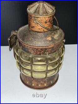 Ankerlicht Bubble Glass Lantern Holland Antique/ Vintage Hanging Nautical Lamp