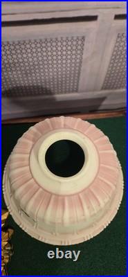 Antique 1920'S Victorian Flush Mount Painted Bell Ceiling Light Fixture Pendant