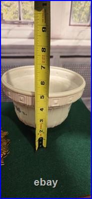 Antique 1920'S Victorian Flush Mount Painted Bell Ceiling Light Fixture Pendant