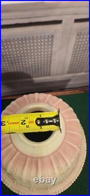 Antique 1920'S Victorian Flush Mount Painted Bell Ceiling Light Fixture Pendant