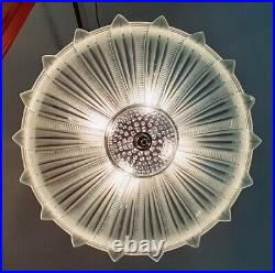 Antique 1920's-30's Art Deco/Nouveau Large Sunflower Glass Chandelier Light/Lamp