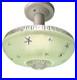 Antique 1920s-1930s Art Deco Nouveau Federal Stars Green Ceiling Light Fixture