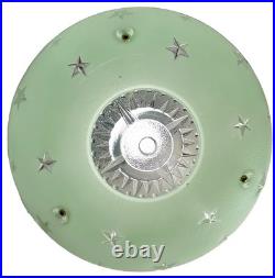 Antique 1920s-1930s Art Deco Nouveau Federal Stars Green Ceiling Light Fixture Antique 1920s-1930s Art Deco Nouveau Federal Stars Green Ceiling Light Fixture