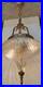 Antique Art Deco Brass Cut Glass Ship Ceiling Light Vintage Hanging Lamp Fixture