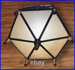 Antique Art Deco Glass Style Lantern/Hanging Ceiling Lamp Horse & Buggy