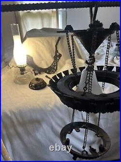 Antique Bradley & Hubbard Pull Down Hanging Lamp (Electric Converted) Pls Read