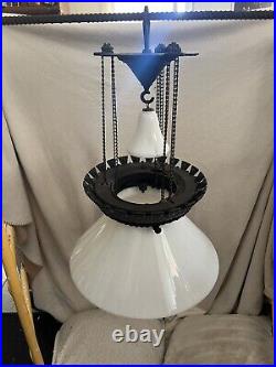 Antique Bradley & Hubbard Pull Down Hanging Lamp (Electric Converted) Pls Read