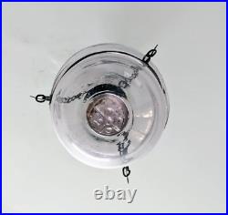 Antique Colonial Era Glass Lantern Hanging Bell Jar Light Hundi Lamp 4½