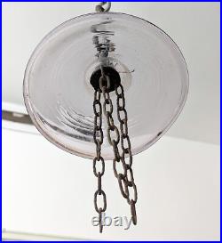 Antique Colonial Era Glass Lantern Hanging Bell Jar Light Hundi Lamp 4½