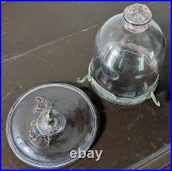 Antique Colonial Era Glass Lantern Hanging Bell Jar Light Hundi Lamp 4½