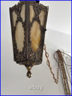 Antique Hanging Art Nouveau Ceiling Light Rewired Circa 1920