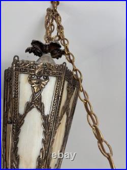 Antique Hanging Art Nouveau Ceiling Light Rewired Circa 1920