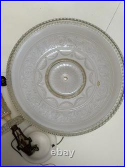 Antique Hanging Ceiling Light Lamp Fixture Glass Shade 1930's/1940's