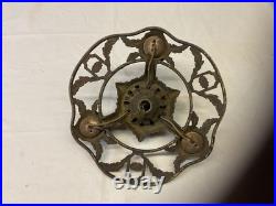 Antique Hanging Three Bulb, Cast-Iron Ceiling Lamp, Untouched Condition Antique Hanging Three Bulb, Cast-Iron Ceiling Lamp, Untouched Condition
