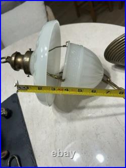 Antique Light Fixture Hanging Peerlite 1912 Original Vintage Clam Shell Lamp