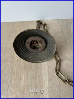 Antique Light Fixture Hanging Peerlite 1912 Original Vintage Clam Shell Lamp
