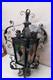 Antique Ornate Wrought Iron Stained Glass Hanging Light lamp porch lantern