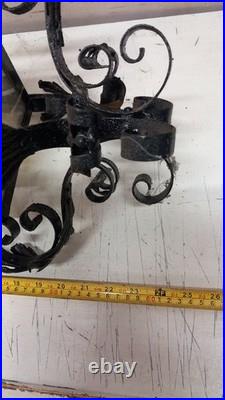 Antique Ornate Wrought Iron Stained Glass Hanging Light lamp porch lantern