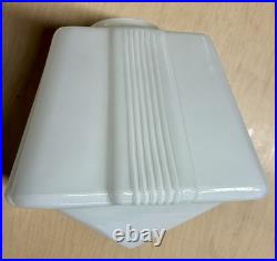 Antique Skyscraper Light Vintage Art Deco Fixture Pendant Milk Glass 1930-1940's