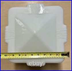 Antique Skyscraper Light Vintage Art Deco Fixture Pendant Milk Glass 1930-1940's