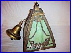 Antique Slag Glass Hanging Lamp Light