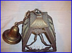 Antique Slag Glass Hanging Lamp Light