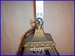 Antique Slag Glass Hanging Lamp Light