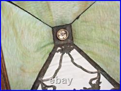 Antique Slag Glass Hanging Lamp Light