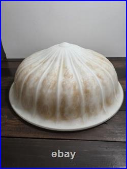 Antique Uranium Glass Hanging Dome Chandelier Lamp Shade Bowl Large 15