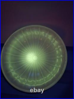 Antique Uranium Glass Hanging Dome Chandelier Lamp Shade Bowl Large 15