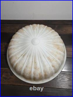 Antique Uranium Glass Hanging Dome Chandelier Lamp Shade Bowl Large 15