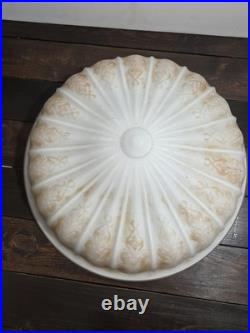 Antique Uranium Glass Hanging Dome Chandelier Lamp Shade Bowl Large 15