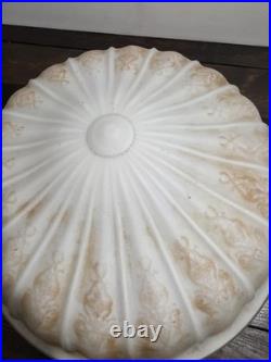 Antique Uranium Glass Hanging Dome Chandelier Lamp Shade Bowl Large 15