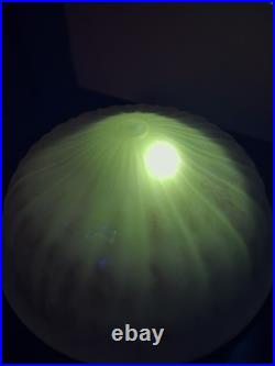 Antique Uranium Glass Hanging Dome Chandelier Lamp Shade Bowl Large 15