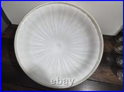 Antique Uranium Glass Hanging Dome Chandelier Lamp Shade Bowl Large 15