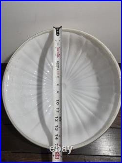 Antique Uranium Glass Hanging Dome Chandelier Lamp Shade Bowl Large 15