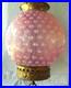 Antique VICTORIAN CRANBERRY HOBNAIL Glass Hanging Library Lamp