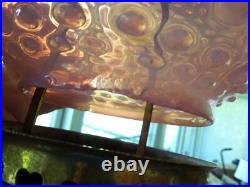 Antique VICTORIAN CRANBERRY HOBNAIL Glass Hanging Library Lamp