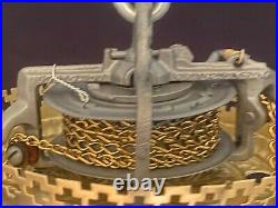 Antique Victorian Bradley & Hubbard Hanging Oil Kerosene Library Parlor Lamp