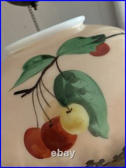 Antique Victorian Parlor Pull Down Hanging Oil Lamp Retractable & Crystals NICE