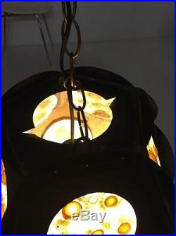 Antique Vintage Mid Century Modern Retro Brutalist Hanging Swag Lamp Eames Era