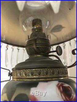Antique Vintage Victorian Gone With The Wind Hanging Electric Oil Lamp Success