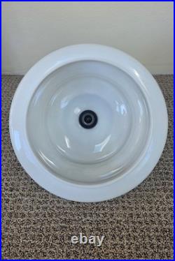 Art Deco-inspired, schoolhouse-style hanging pendant light Vintage 80s