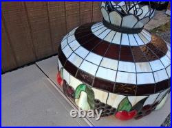 Arts & Crafts Caramel Amber Slag Glass Fruit Chandelier Hanging Lamp Large 20