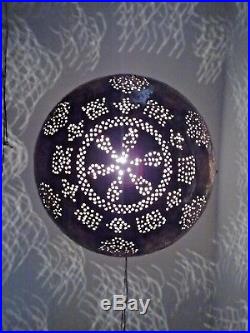 B76 Antique Vintage Reproduction Islamic Mamluk Large Hanging Ball Lamp