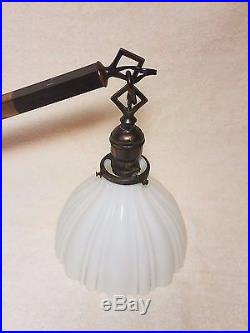 BEAUTIFUL Antique Industrial Japanned Copper Hanging Vintage Lamp Light Fixture