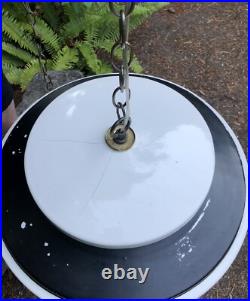 BIG Ceramic Pottery MCM Hanging Swag Lamp w Graffiti ManCave Pool Table Hippie BIG Ceramic Pottery MCM Hanging Swag Lamp w Graffiti ManCave Pool Table Hippie