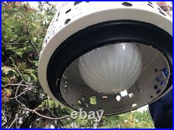 BIG Ceramic Pottery MCM Hanging Swag Lamp w Graffiti ManCave Pool Table Hippie